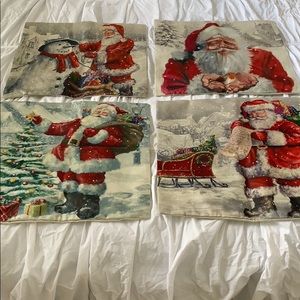 Santa 16” pillow cases set of 4